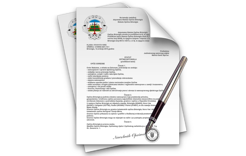 Oglas za  prijam u službu u Jedinstveni upravni odjel Općine Brtonigla, komunalnog redara - referenta