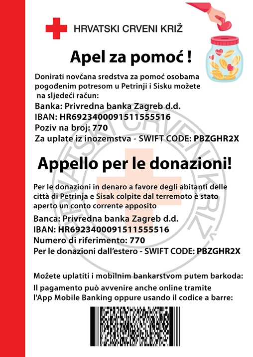 APEL CRVENOG KRIŽA ZA POMOĆ