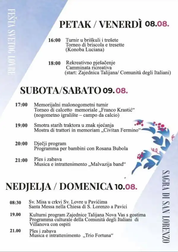 san lorenzo 2025 programma villanova
